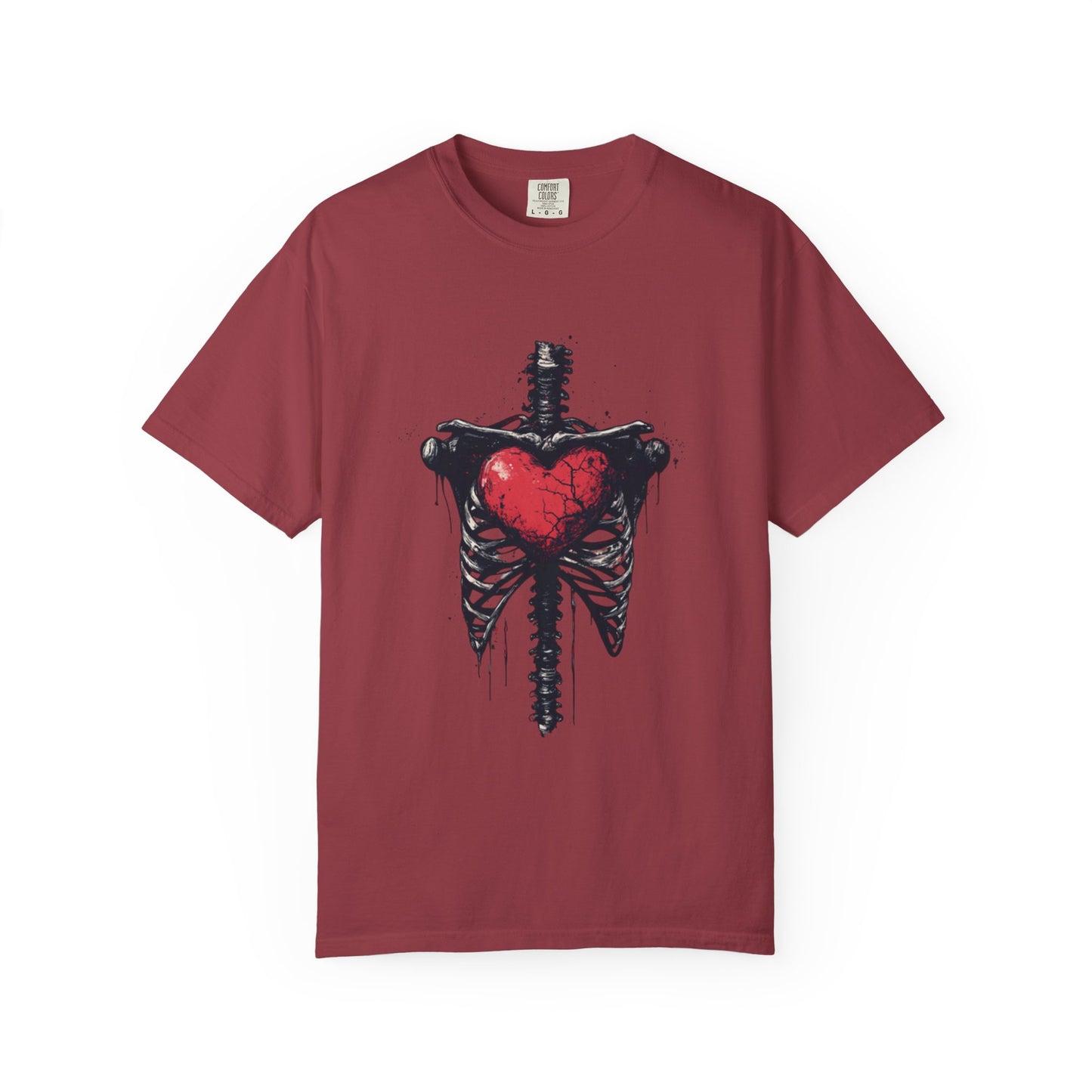 Heart-Cross Unisex Garment-Dyed T-shirt, Vintage Graphic Tee, Gift for Couples, Unique Art Shirt, Casual Wear, Festival Fashion