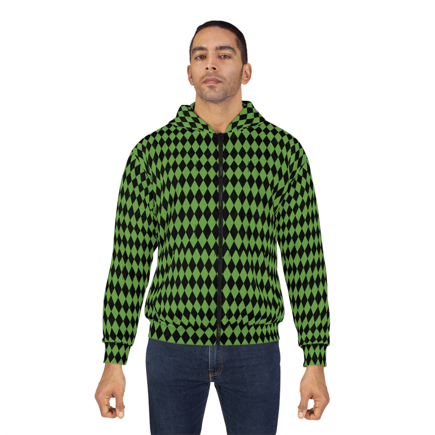Vibrant Houndstooth Zip Hoodie, Cozy Unisex Outerwear, Casual Layering for Everyday Comfort, Perfect for Fall and Spring Fashion, [...]