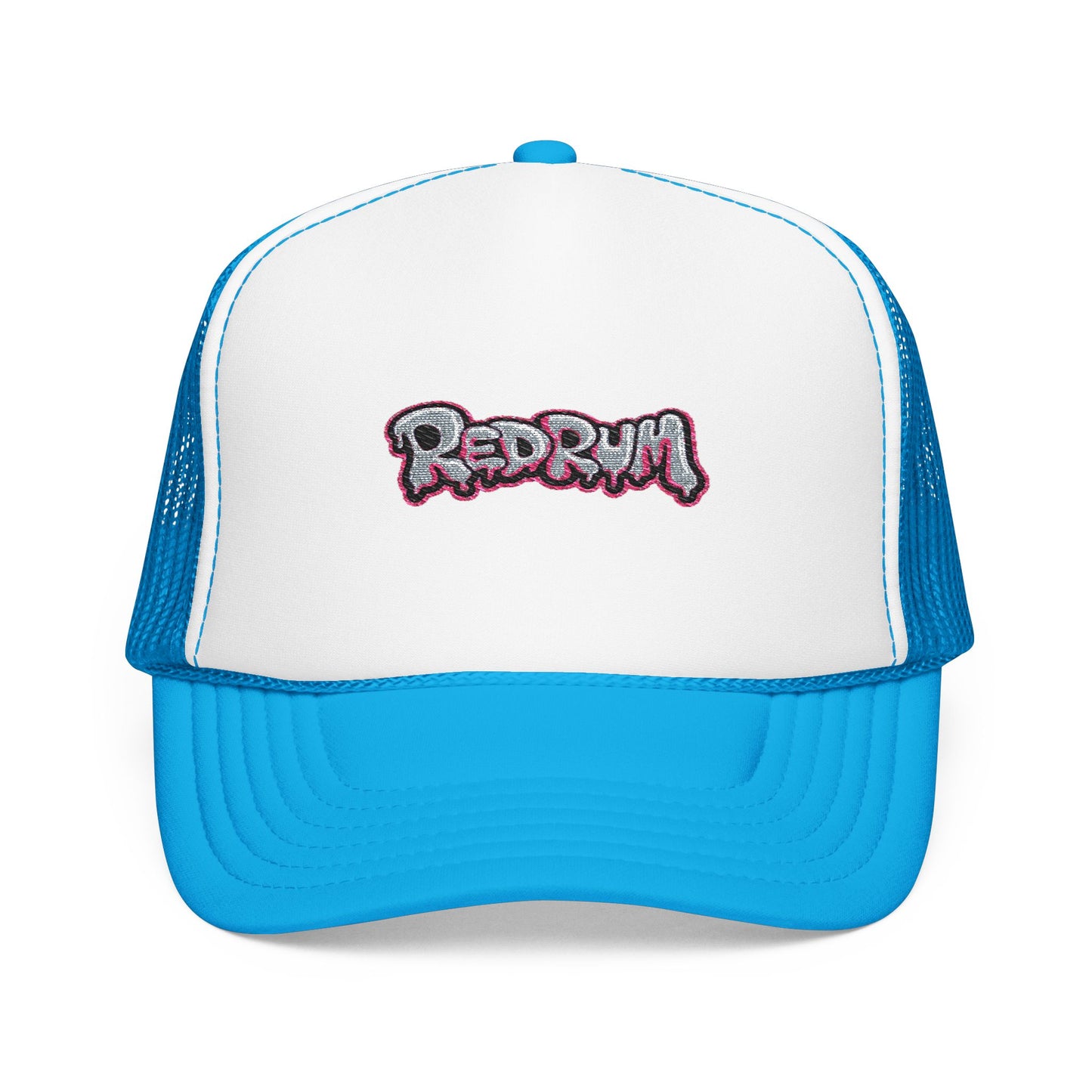 Foam Trucker Hat with Redrum Embroidery, Stylish Fashion Accessory, Perfect for Festivals, Unique Gift Idea, Outdoor Events, Casual Wear