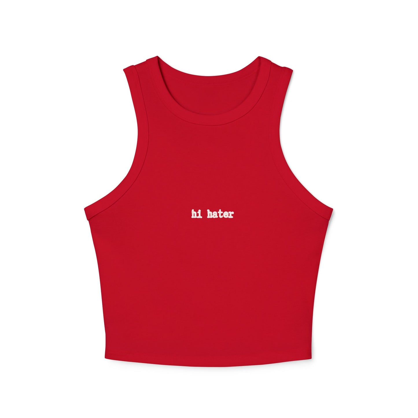 Women's Micro Rib Racer Tank Top - "Hi Hater" & "Bye Hater"