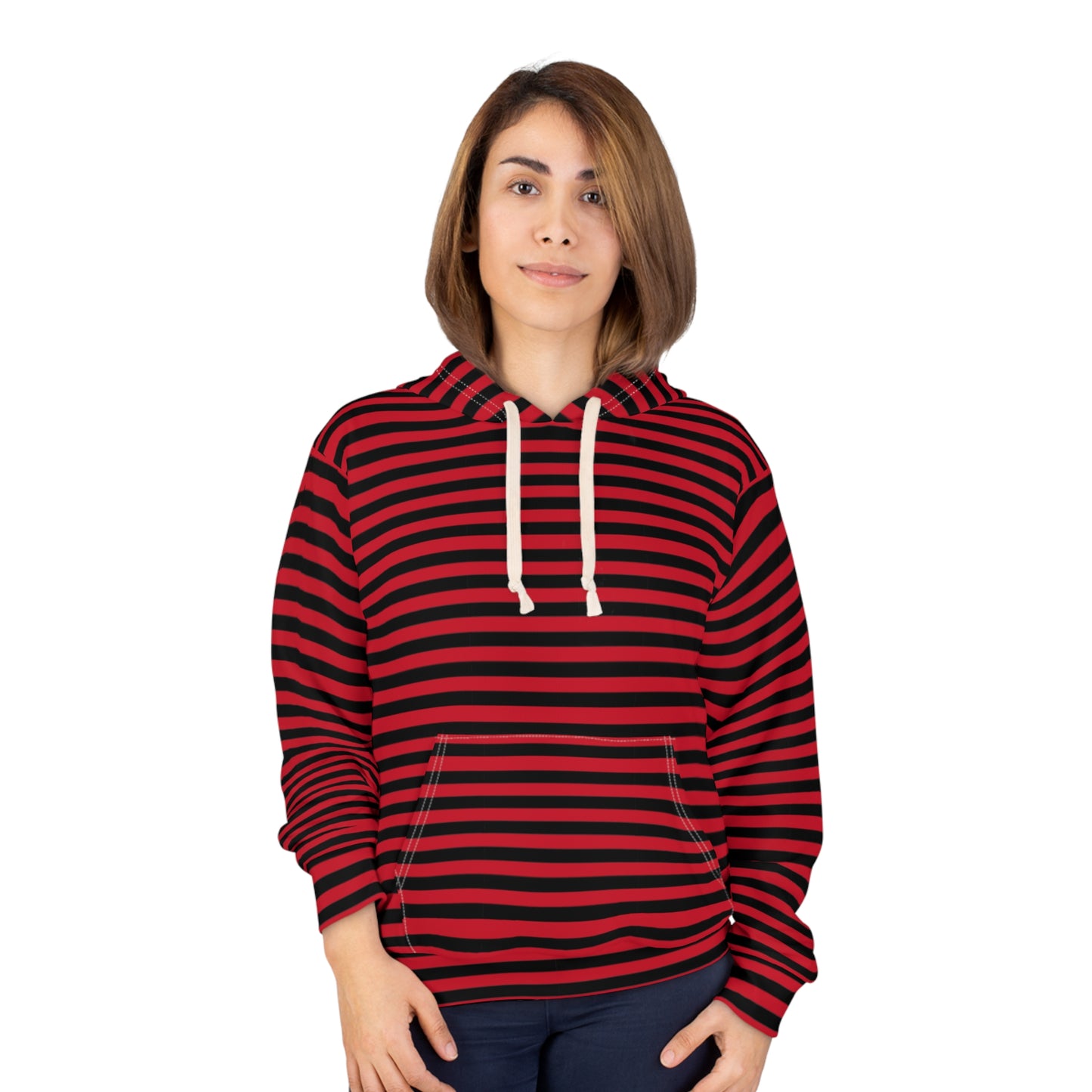 Bold Striped Unisex Pullover Hoodie, Cozy Hooded Sweatshirt, Casual Streetwear, Gift for Him/Her, Fall/Winter Style