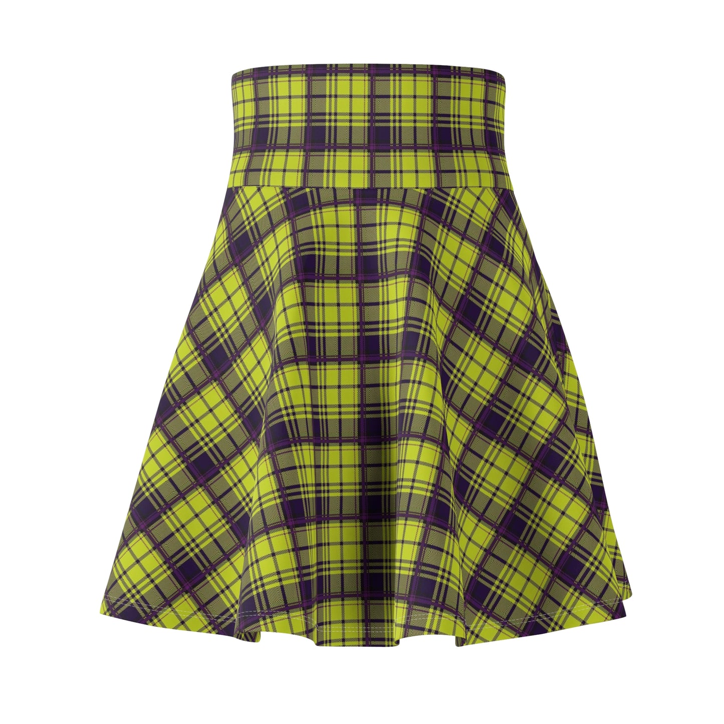 Bright Plaid Women's Skater Skirt, Fun and Flirty, Perfect for Parties, Festivals, Everyday Wear, Spring Fashion