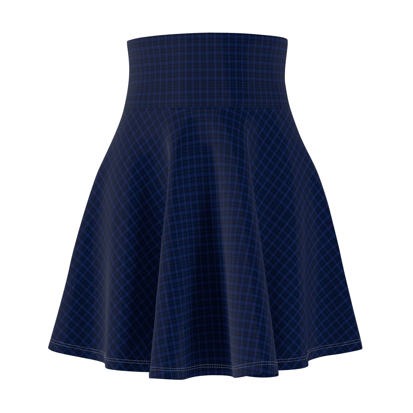 Navy Plaid Women's Skater Skirt, Casual Summer Outfit, Stylish Flare Skirt, Trendy Fashion, Twirl Skirt for Parties