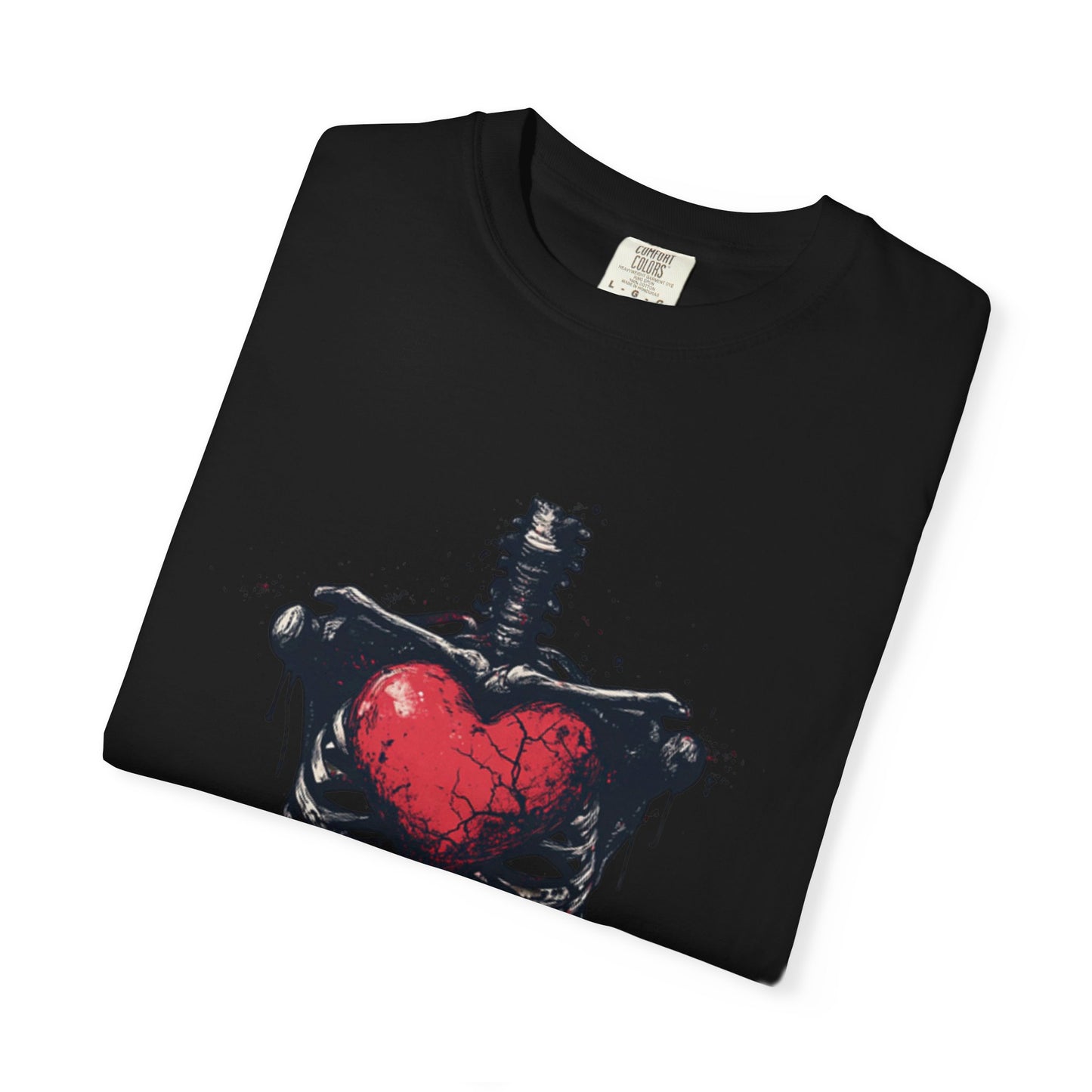 Heart-Cross Unisex Garment-Dyed T-shirt, Vintage Graphic Tee, Gift for Couples, Unique Art Shirt, Casual Wear, Festival Fashion