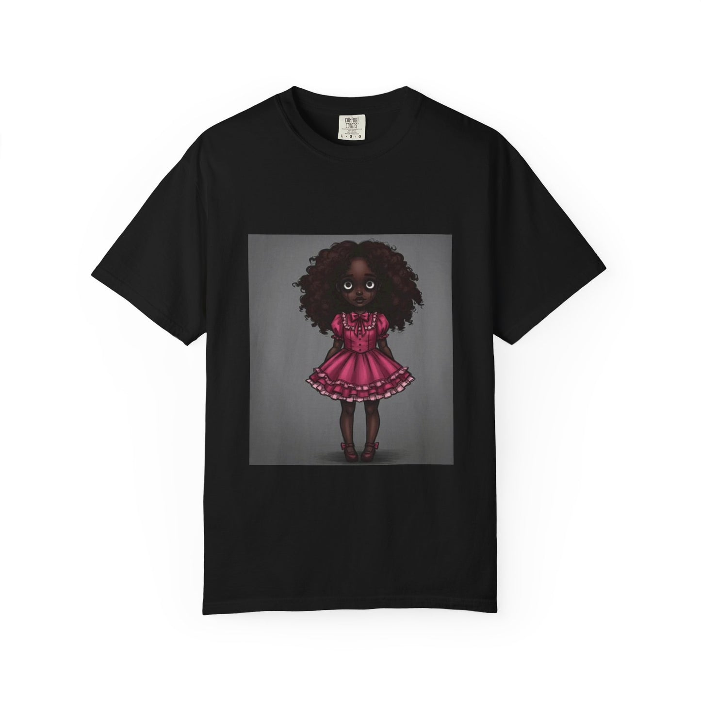 Whimsical Doll Graphic T-shirt, Cute Fashion Tee, Unisex Casual Wear, Gift for Teen Girls, Artistic Apparel, Birthday Present