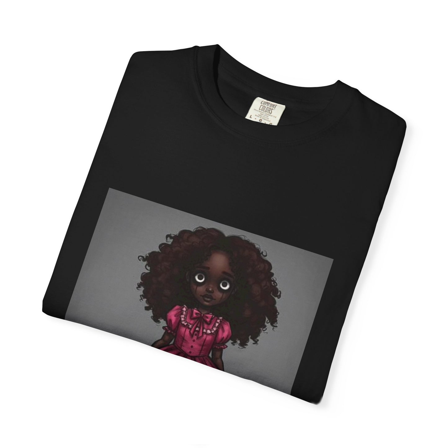 Whimsical Doll Graphic T-shirt, Cute Fashion Tee, Unisex Casual Wear, Gift for Teen Girls, Artistic Apparel, Birthday Present