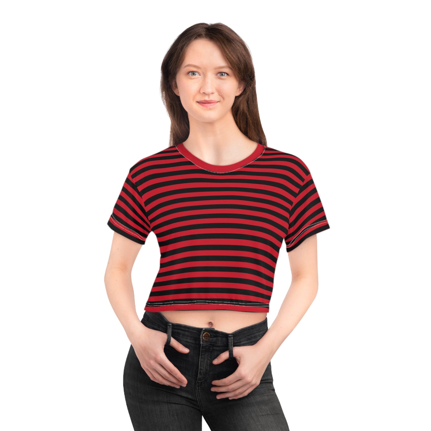 Bold Striped Crop Tee - Trendy Summer Fashion, Streetwear, Casual Outfit, Gift for Fashion Lovers, Stylish Apparels