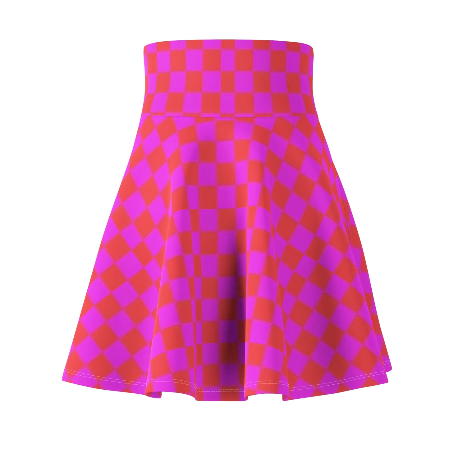 Vibrant Checker Print Women's Skater Skirt, Trendy Flare Skirt for Summer, Casual Outfits, Party Wear, Festival Fashion