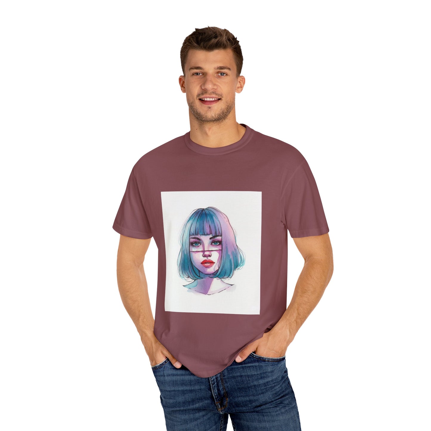 Artistic Unisex T-shirt with Colorful Portrait Design, Casual Wear, Gift for Art Lovers, Birthday Present, Customizable Apparel, [...]