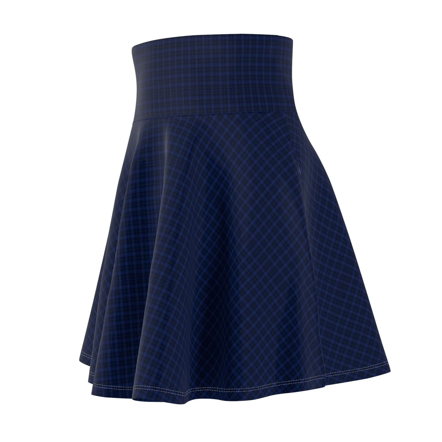 Navy Plaid Women's Skater Skirt, Casual Summer Outfit, Stylish Flare Skirt, Trendy Fashion, Twirl Skirt for Parties