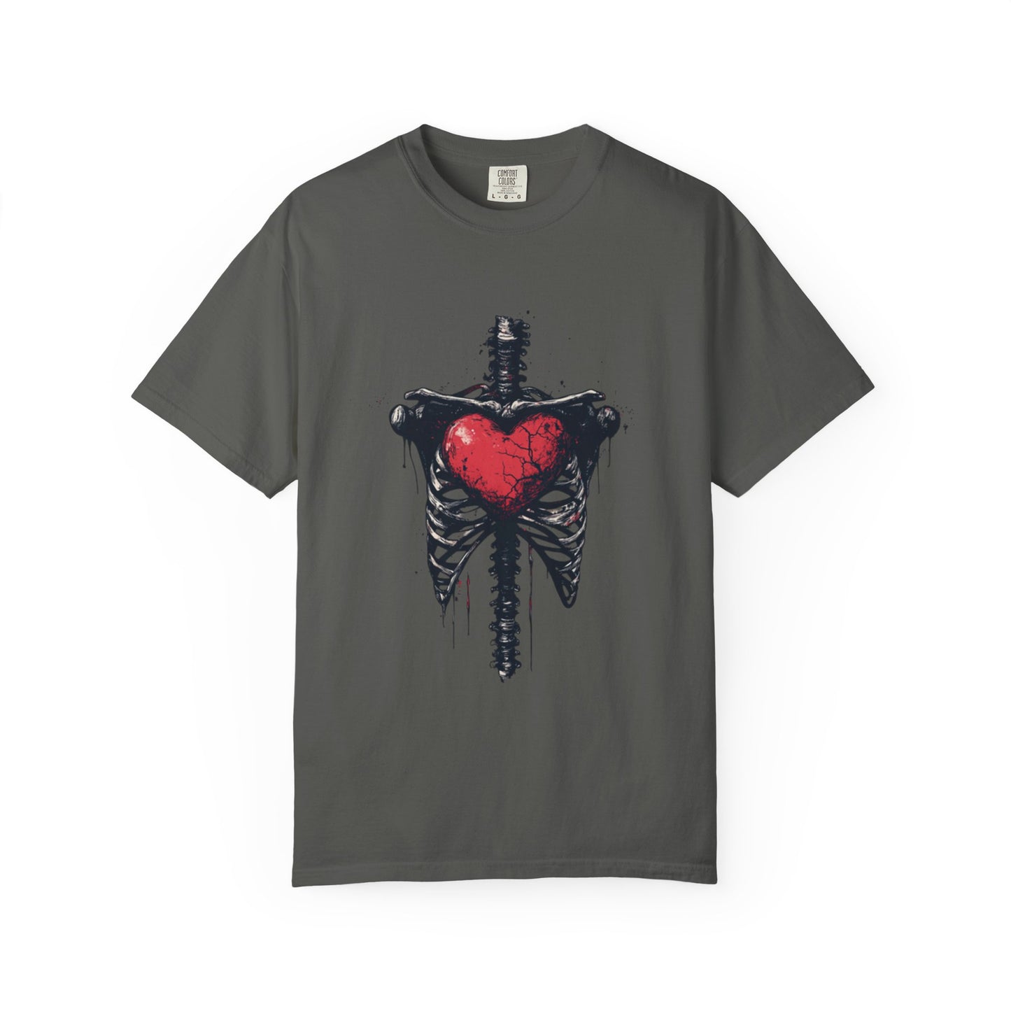 Heart-Cross Unisex Garment-Dyed T-shirt, Vintage Graphic Tee, Gift for Couples, Unique Art Shirt, Casual Wear, Festival Fashion