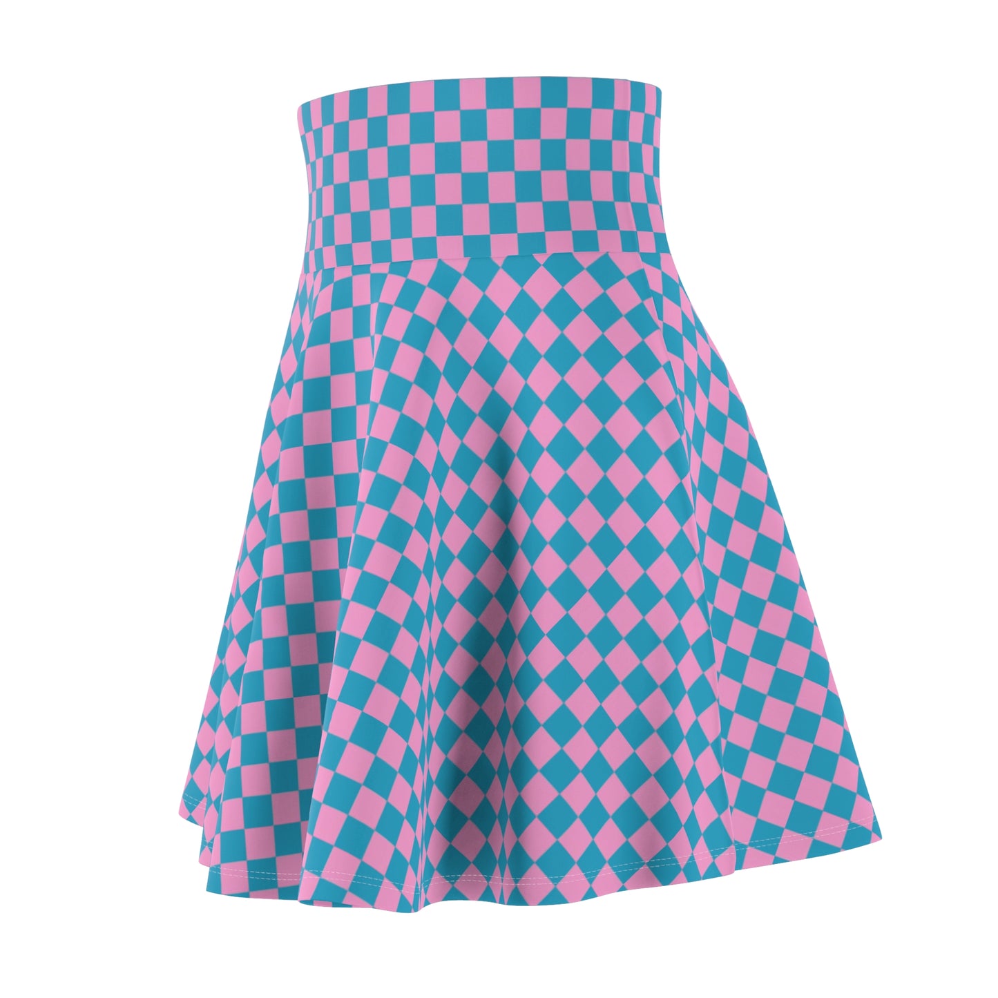 Vibrant Checkerboard Skater Skirt for Women - Playful, Stylish, Casual Wear - Perfect for Spring, Summer, Festivals, Everyday