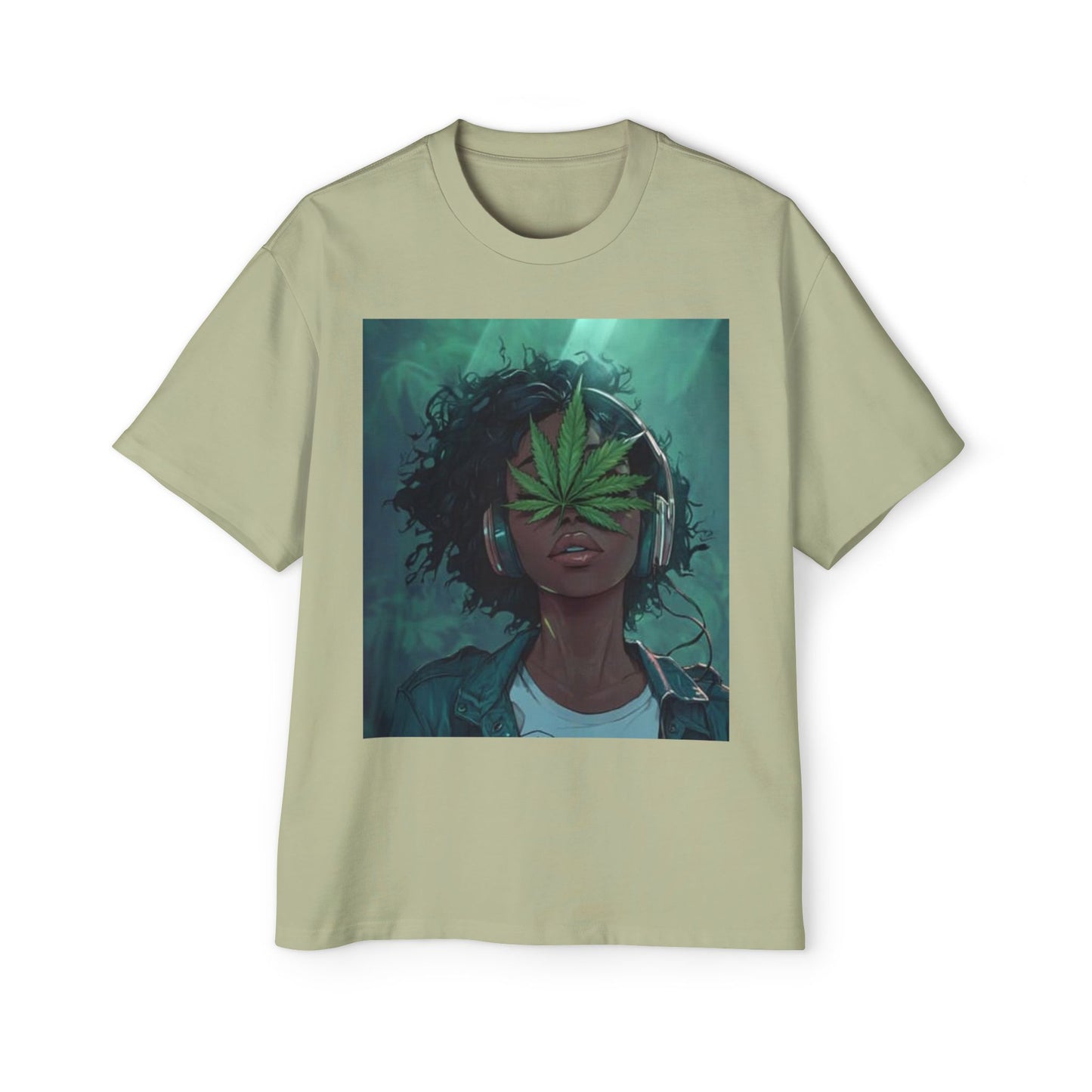 Chill Vibes Men’s Heavy Oversized Tee - Cool Cannabis Art Shirt, Streetwear, Music Lovers Gift, Relaxed Fit Fashion, Summer Style