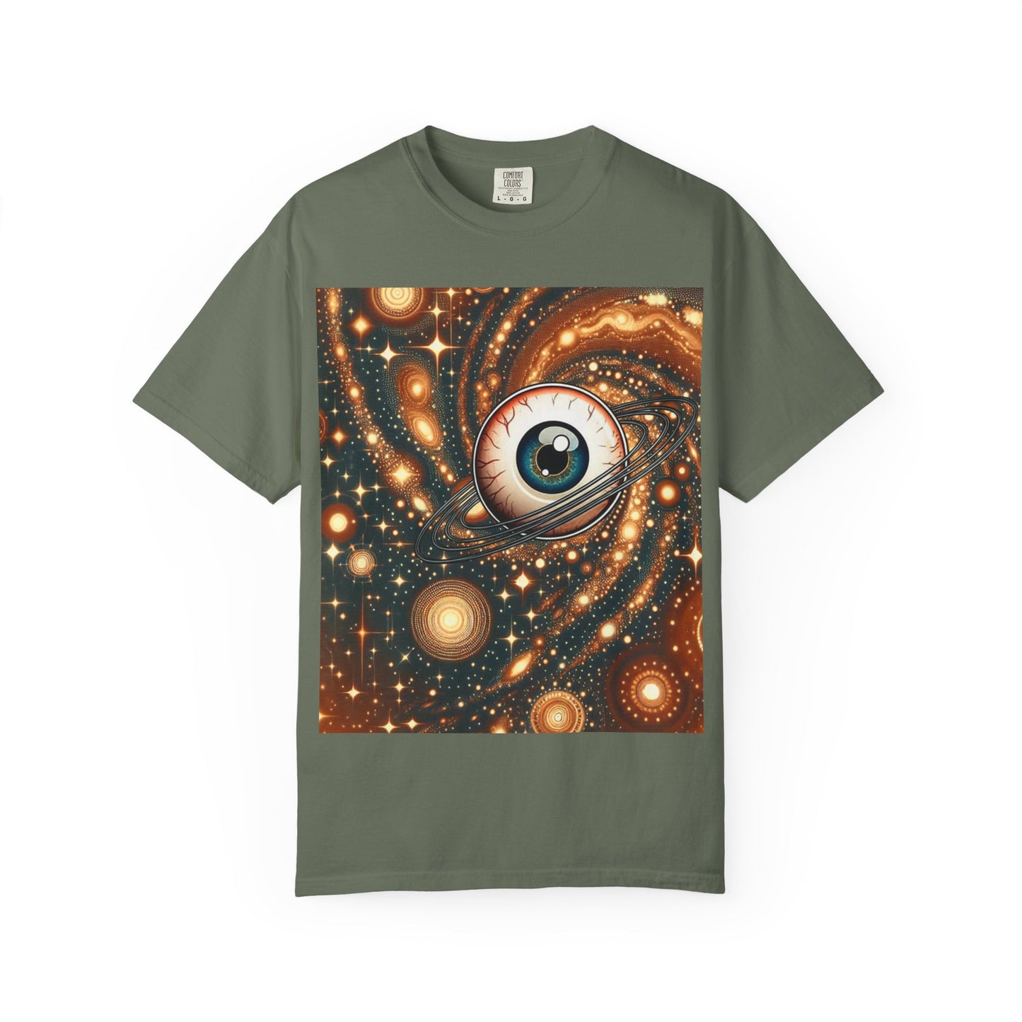 Cosmic Eye T-Shirt, Unisex Garment-Dyed Tee, Galaxy Print Shirt, Artistic Space Apparel, Unique Gift for Space Lovers