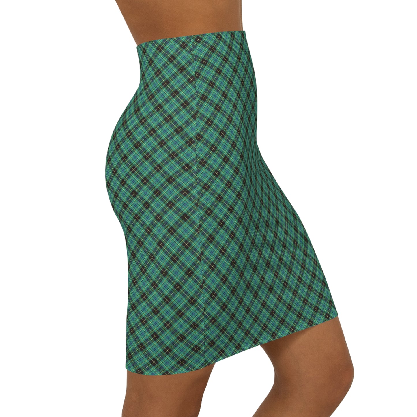 Stylish Women's Pencil Skirt, Mid-Waist Skirt, Plaid Pattern Skirt, Office Wear, Casual Outing, Birthday Gift
