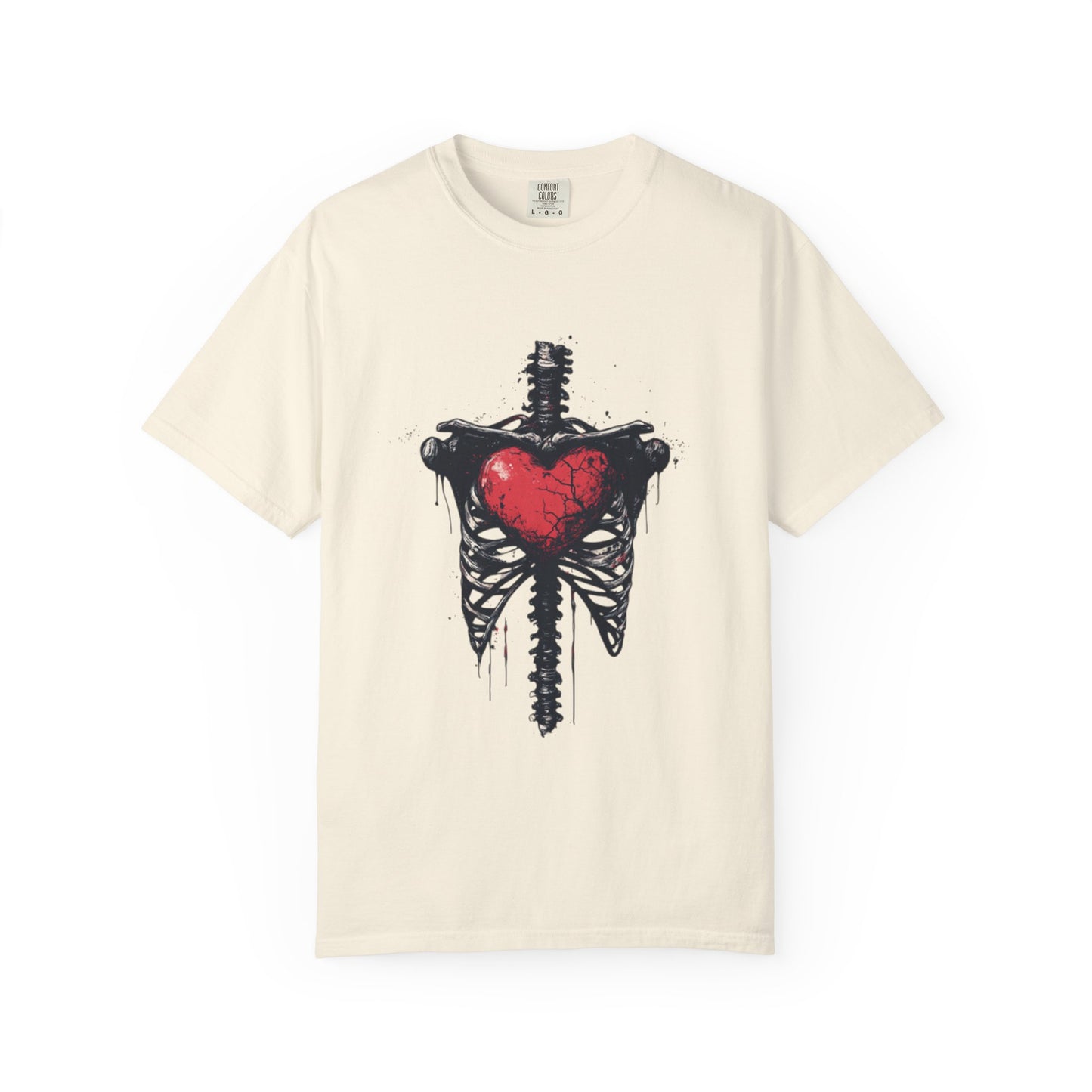 Heart-Cross Unisex Garment-Dyed T-shirt, Vintage Graphic Tee, Gift for Couples, Unique Art Shirt, Casual Wear, Festival Fashion