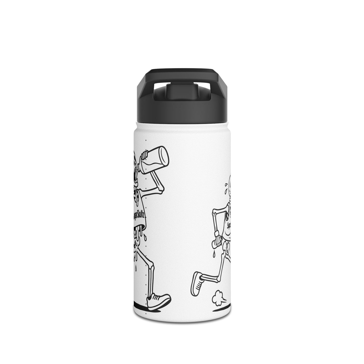 Funny Skeleton Running Stainless Steel Water Bottle - Hydration for Fitness Lovers