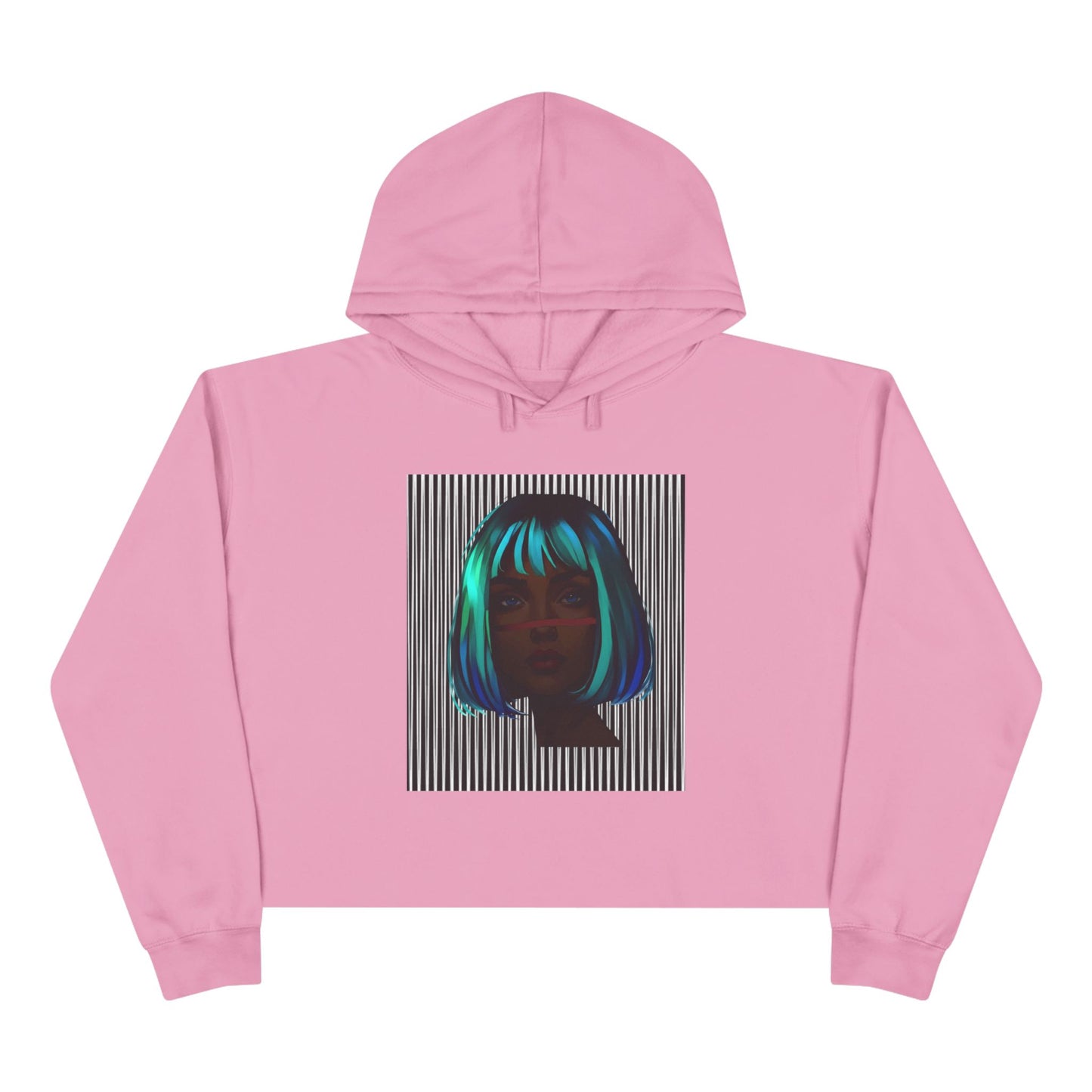 Vibrant Crop Hoodie with Artistic Design, Trendy Streetwear, Perfect for Casual Outings, Gifts for Her, Fashion-Forward Style