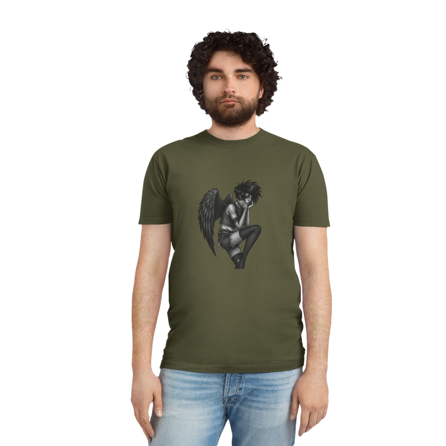 Unisex Vintage Angel Graphic Tee, Casual Wear, Gift for Him/Her, Festival Fashion, Trendy Streetwear