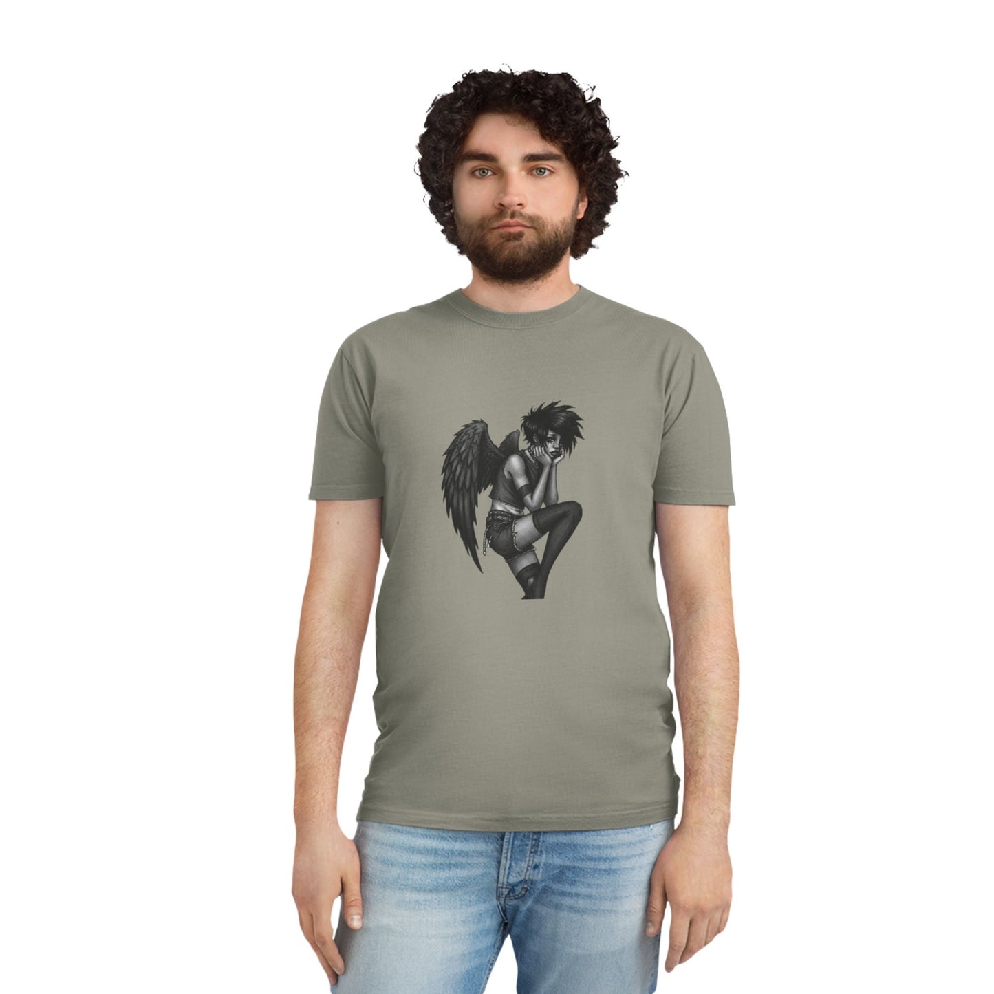 Unisex Vintage Angel Graphic Tee, Casual Wear, Gift for Him/Her, Festival Fashion, Trendy Streetwear