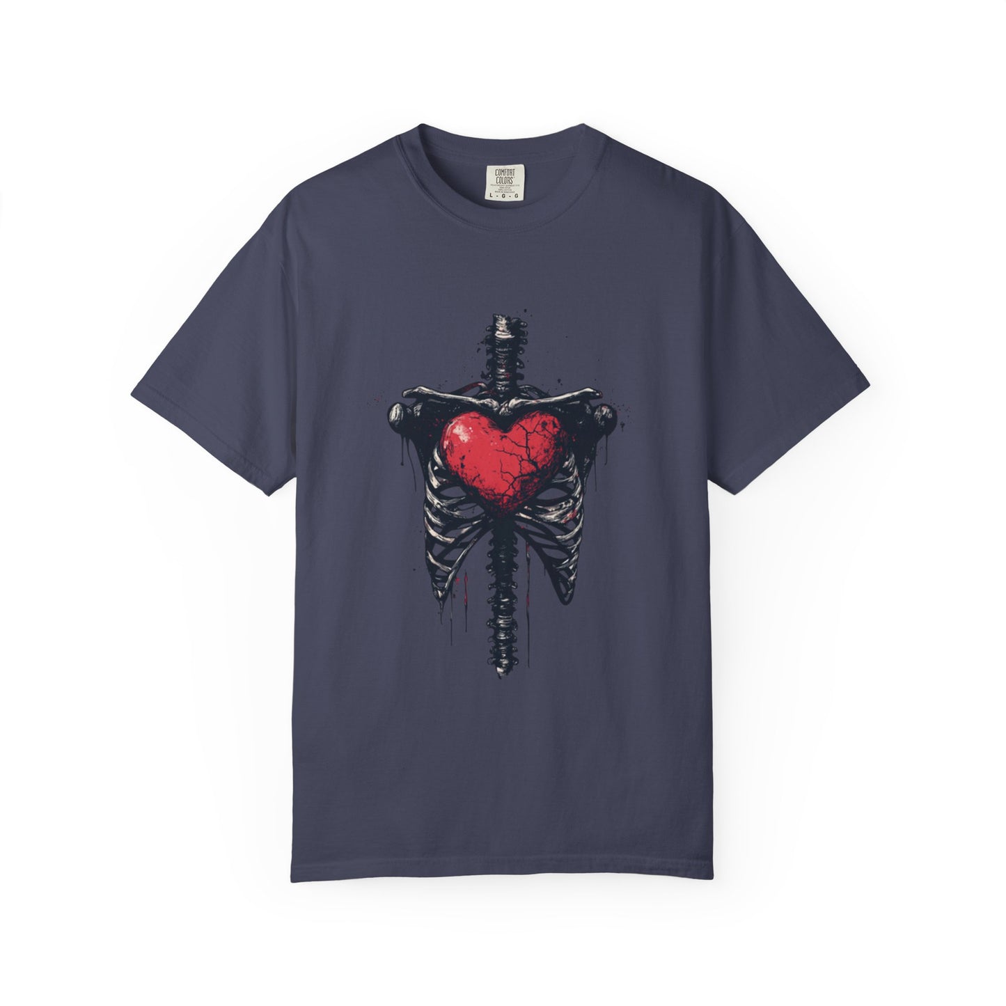 Heart-Cross Unisex Garment-Dyed T-shirt, Vintage Graphic Tee, Gift for Couples, Unique Art Shirt, Casual Wear, Festival Fashion