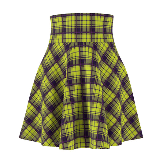 Bright Plaid Women's Skater Skirt, Fun and Flirty, Perfect for Parties, Festivals, Everyday Wear, Spring Fashion