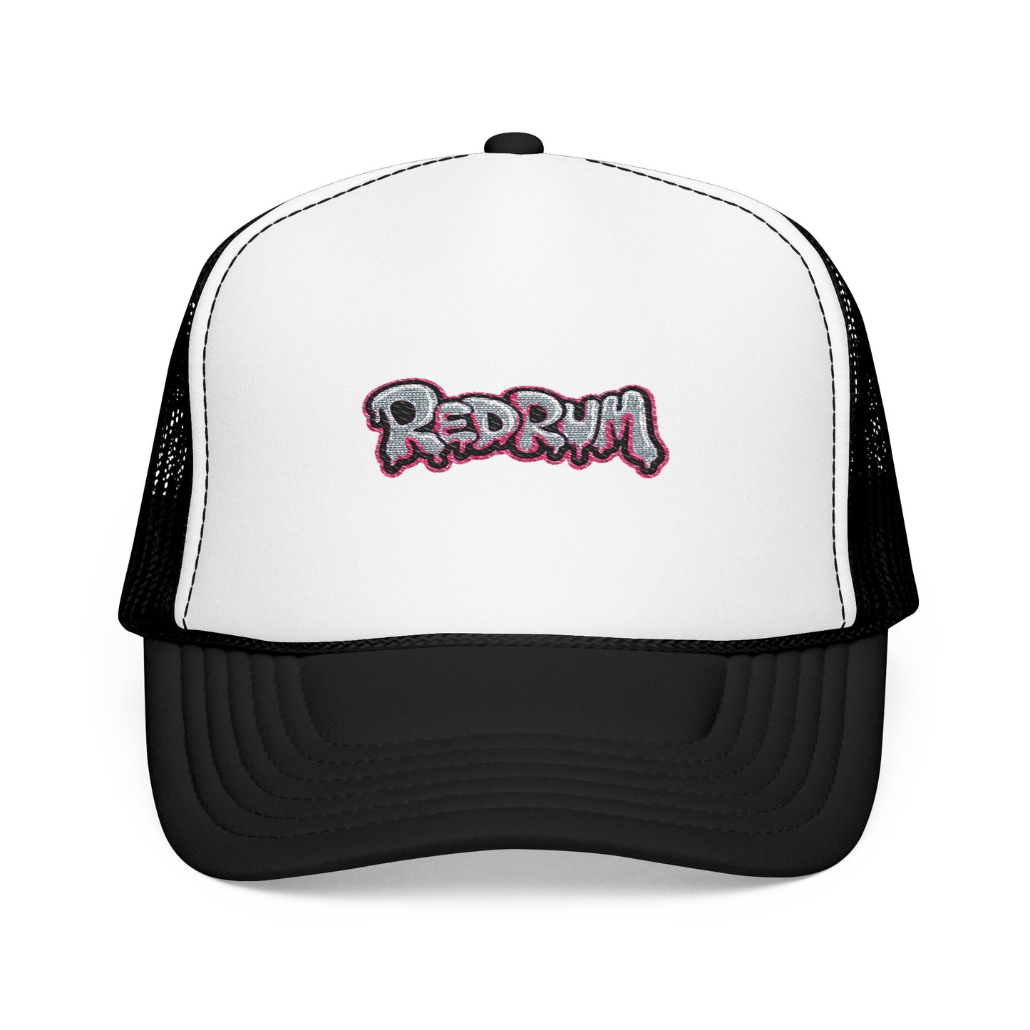 Foam Trucker Hat with Redrum Embroidery, Stylish Fashion Accessory, Perfect for Festivals, Unique Gift Idea, Outdoor Events, Casual Wear