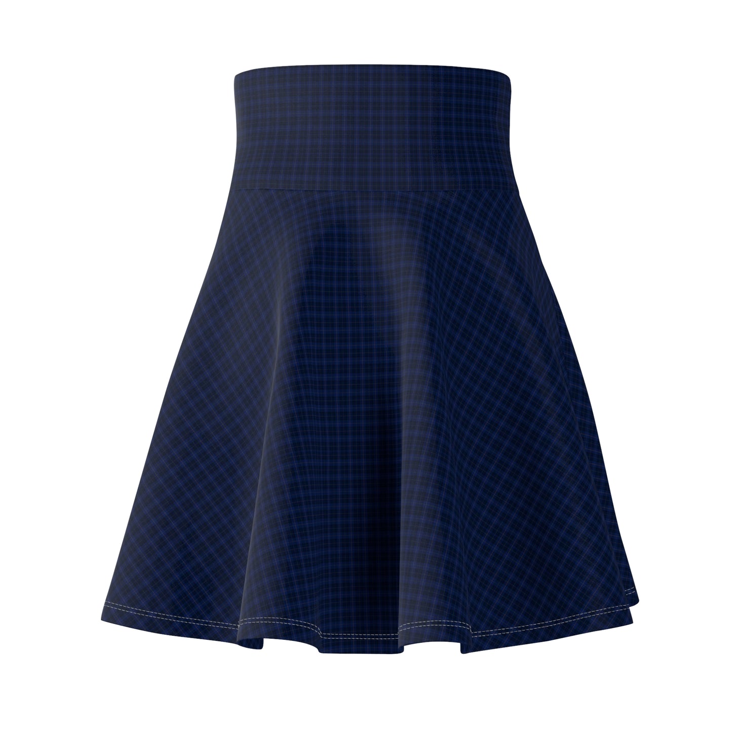 Navy Plaid Women's Skater Skirt, Casual Summer Outfit, Stylish Flare Skirt, Trendy Fashion, Twirl Skirt for Parties