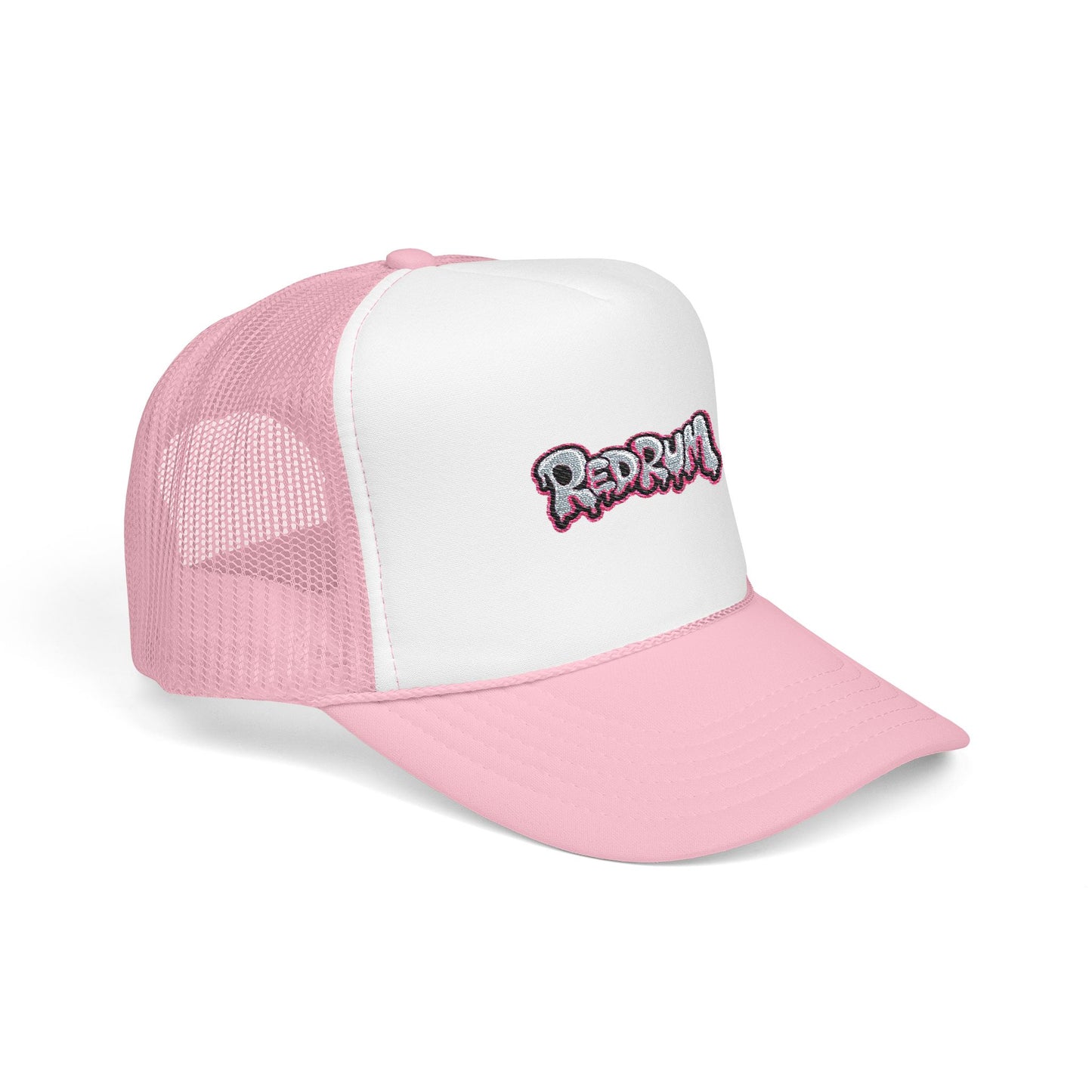 Foam Trucker Hat with Redrum Embroidery, Stylish Fashion Accessory, Perfect for Festivals, Unique Gift Idea, Outdoor Events, Casual Wear