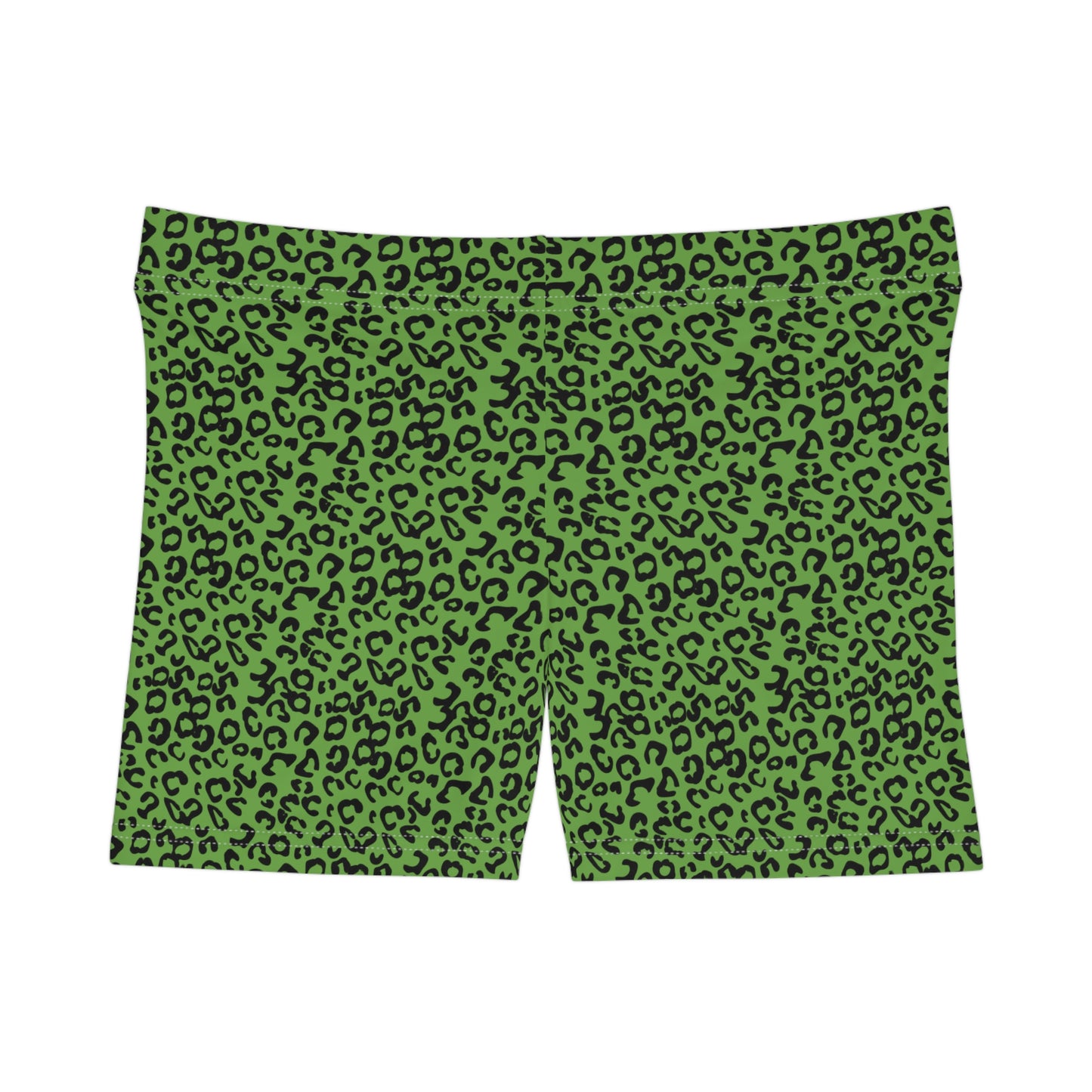 Funky Green Leopard Print Women's Shorts | Casual Summer Vibes, Beachwear, Lounge Shorts, Workout Gear, Unique Fashion