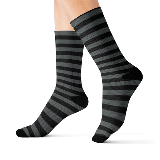 Stylish Striped Sublimation Socks for Casual Wear, Gift for Her, Fun Fashion, Cozy Home, Stocking Stuffer
