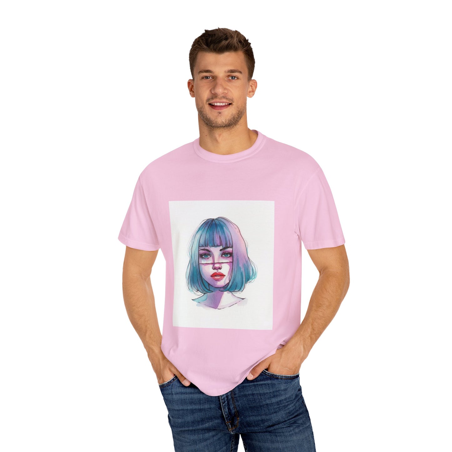 Artistic Unisex T-shirt with Colorful Portrait Design, Casual Wear, Gift for Art Lovers, Birthday Present, Customizable Apparel, [...]