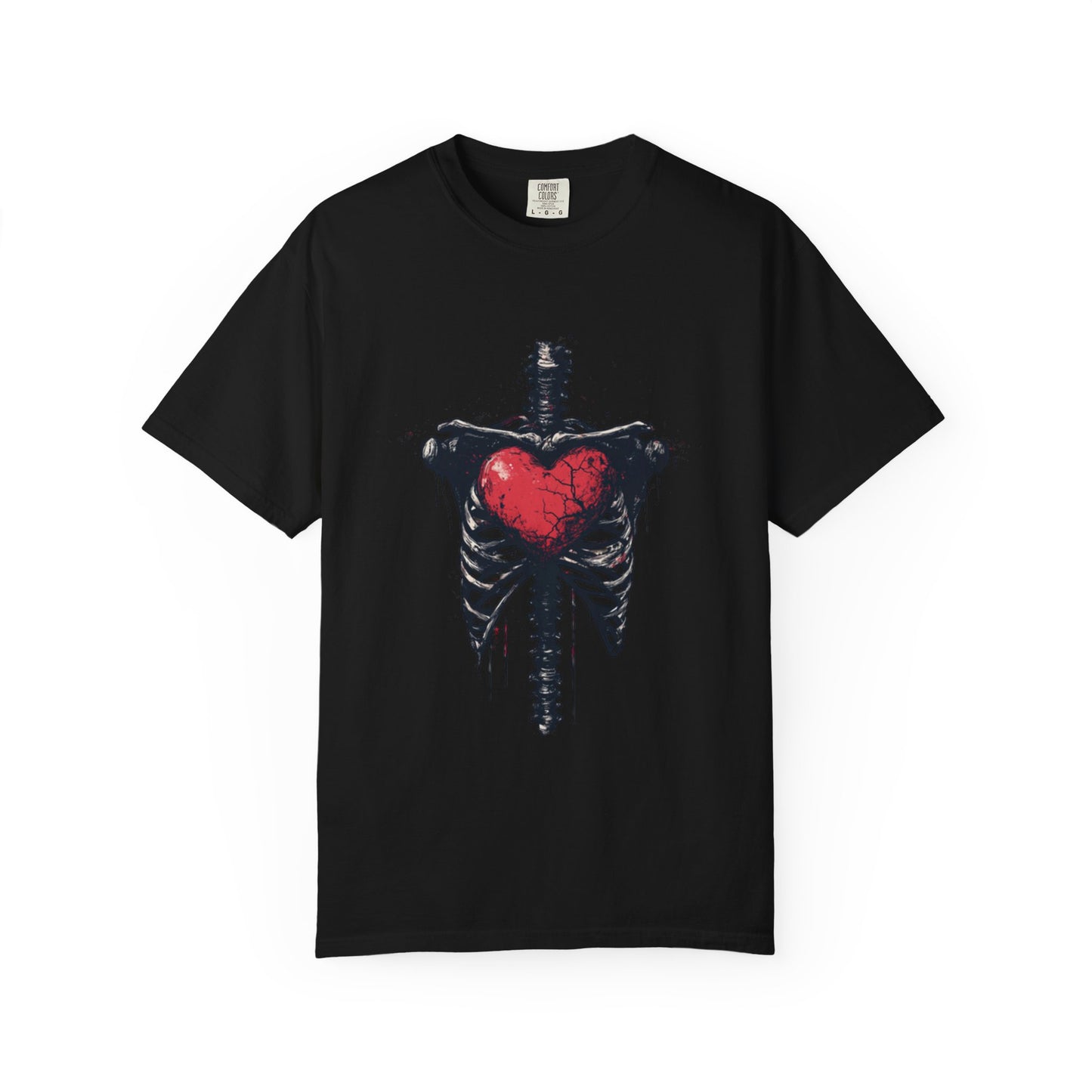 Heart-Cross Unisex Garment-Dyed T-shirt, Vintage Graphic Tee, Gift for Couples, Unique Art Shirt, Casual Wear, Festival Fashion