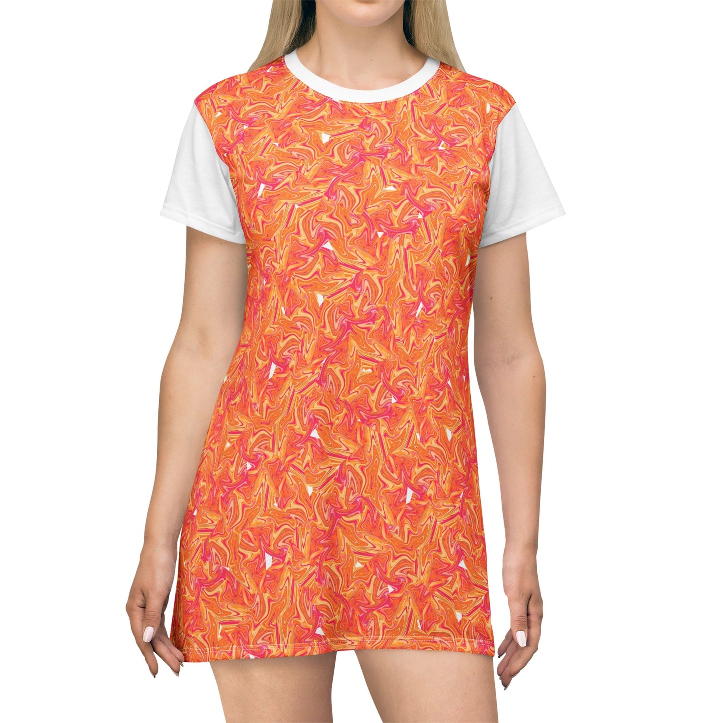Short Sleeve T-Shirt Orange Dress