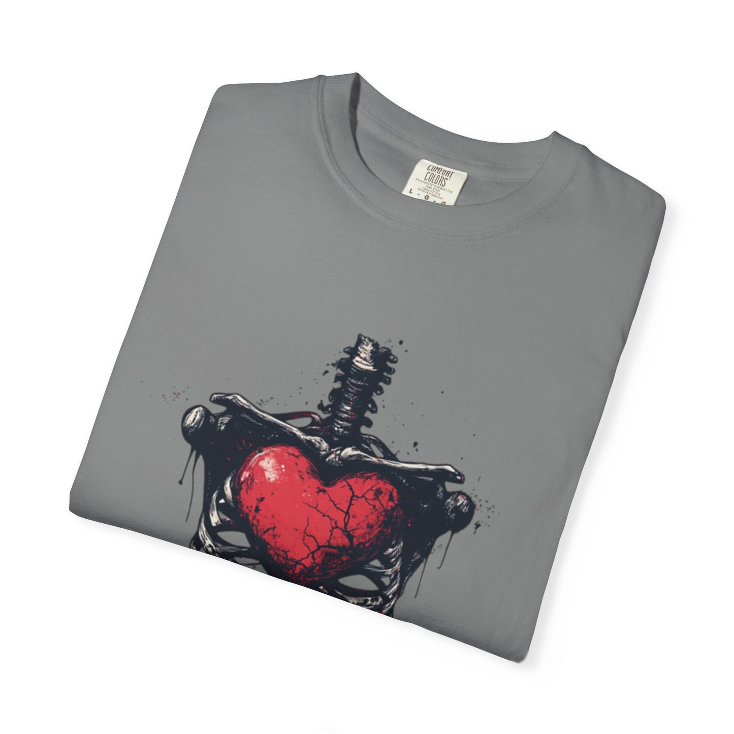 Heart-Cross Unisex Garment-Dyed T-shirt, Vintage Graphic Tee, Gift for Couples, Unique Art Shirt, Casual Wear, Festival Fashion
