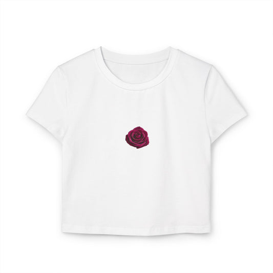Cropped Tee Rose Graphic