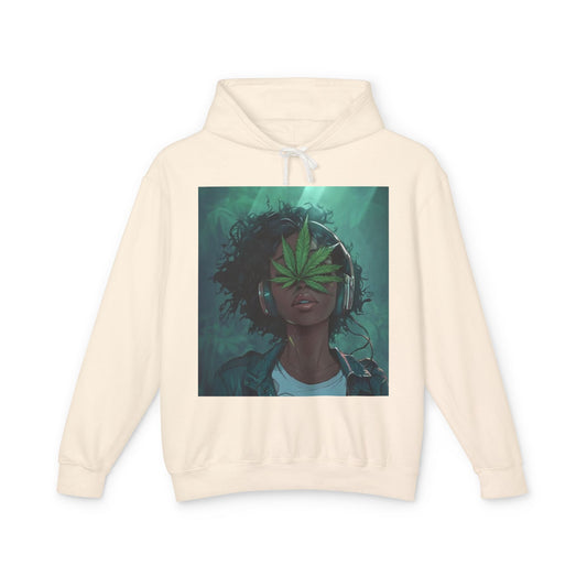 Chill Vibes Hoodie: Relaxed Unisex Lightweight Sweatshirt, Cannabis Art, Music Lover Gift, Cozy Layer, Greenery Fashion