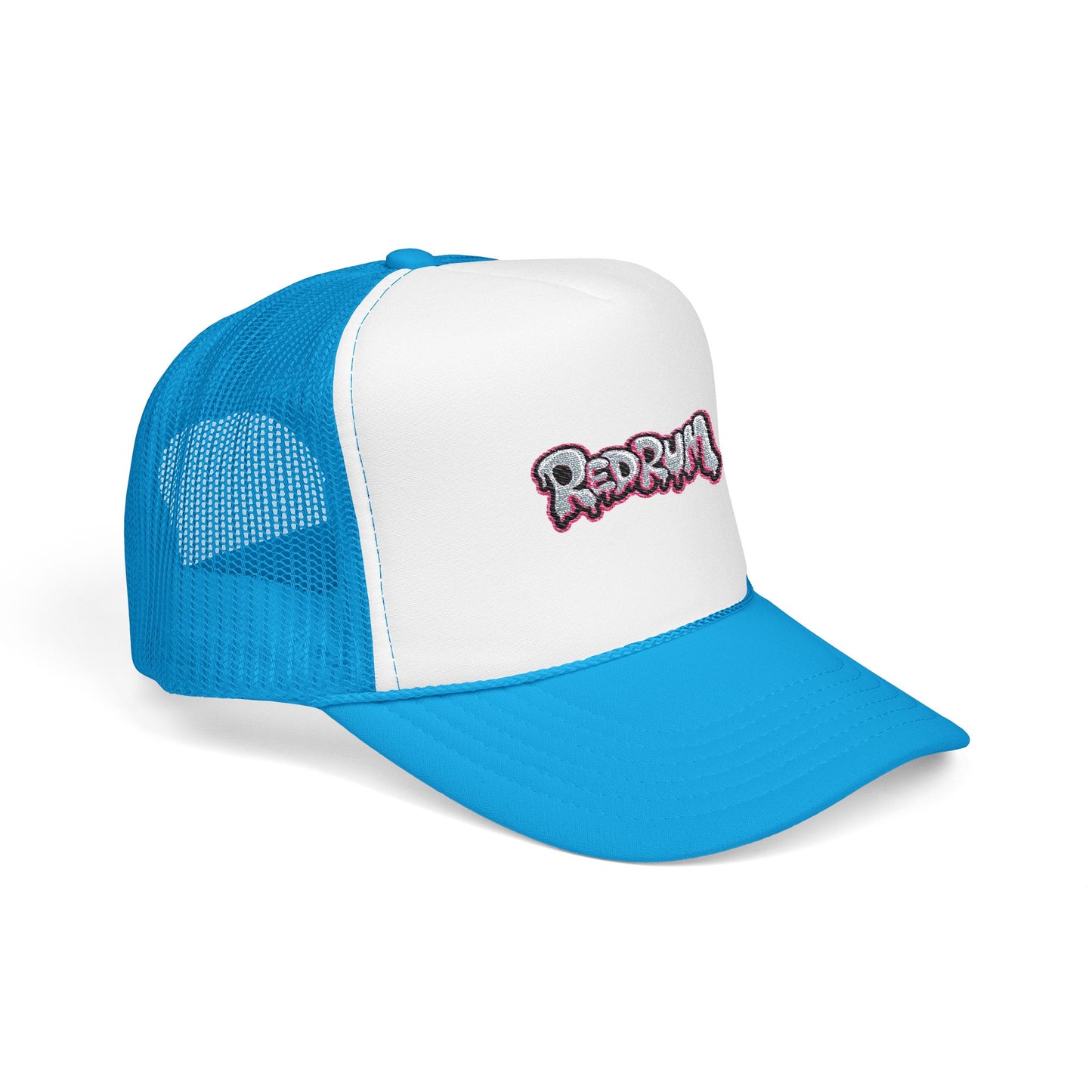 Foam Trucker Hat with Redrum Embroidery, Stylish Fashion Accessory, Perfect for Festivals, Unique Gift Idea, Outdoor Events, Casual Wear