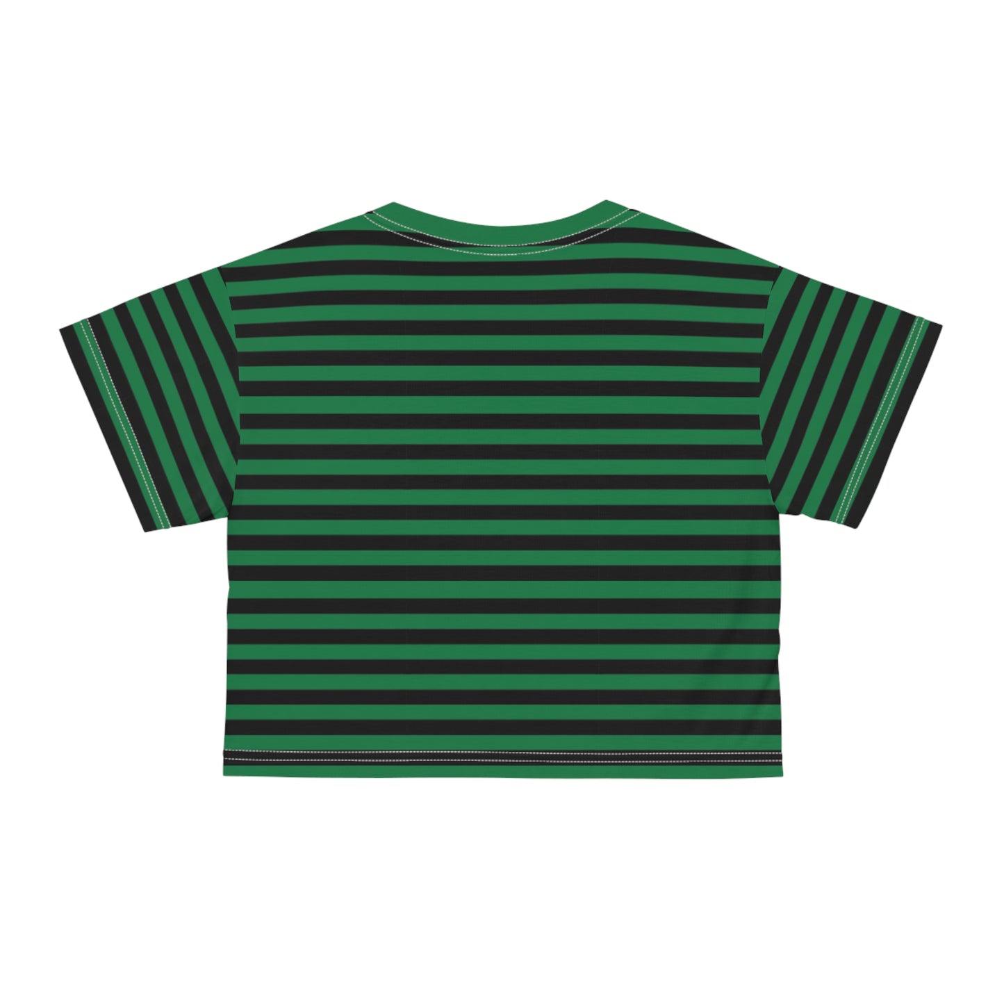 Stylish Green Stripe Crop Tee - Casual Summer Wear, Trendy Outfit, Festival Clothing, Everyday Style, Gift Idea