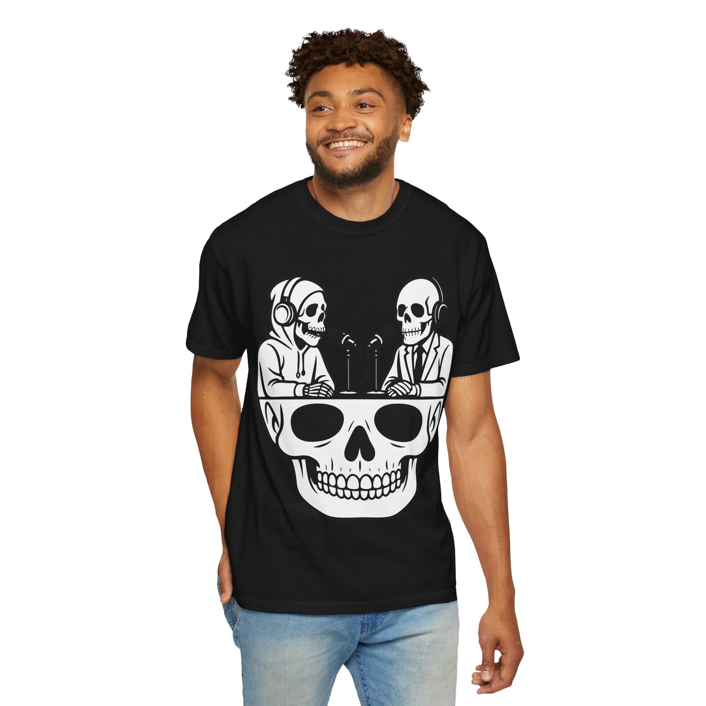 Skull Podcast Unisex T-Shirt - Cool Graphic Tee for Music Lovers
