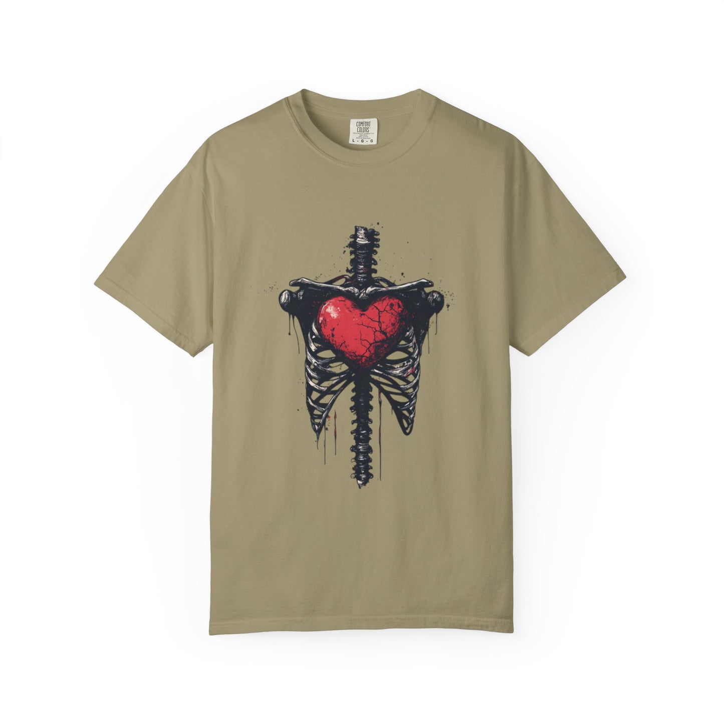 Heart-Cross Unisex Garment-Dyed T-shirt, Vintage Graphic Tee, Gift for Couples, Unique Art Shirt, Casual Wear, Festival Fashion