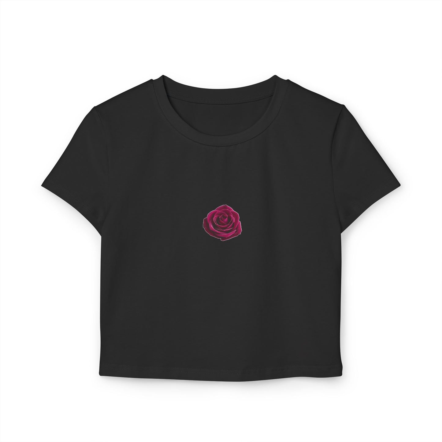Cropped Tee Rose Graphic