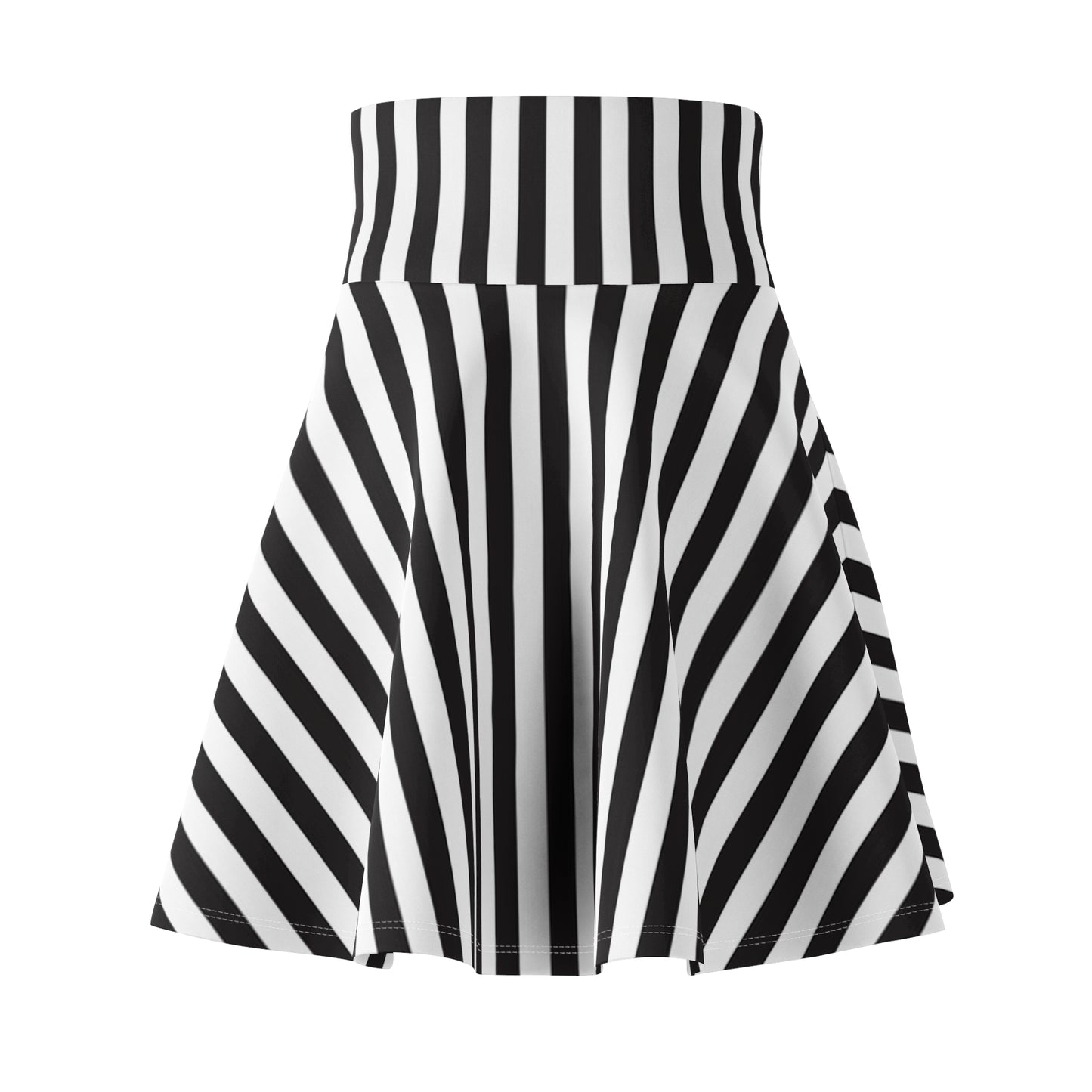Stylish Black and White Striped Women's Skater Skirt, Casual Skirt, Spring Fashion, Everyday Wear, Party Outfit, Festival Skirt