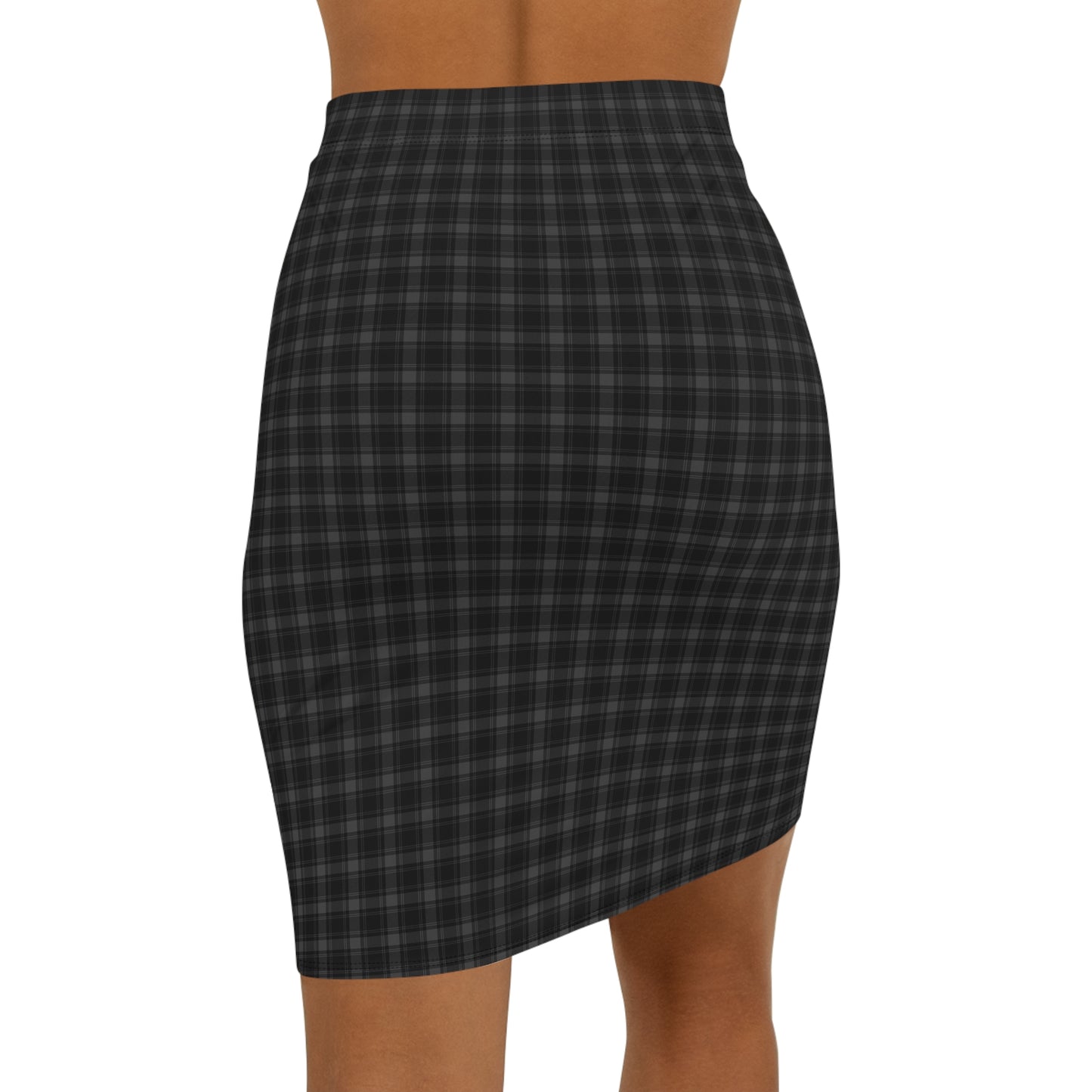 Chic Women's Mid-Waist Pencil Skirt, Trendy Office Wear, Fashionable Evening Outfit, Daily Style Essential, Plaid Pattern Skirt