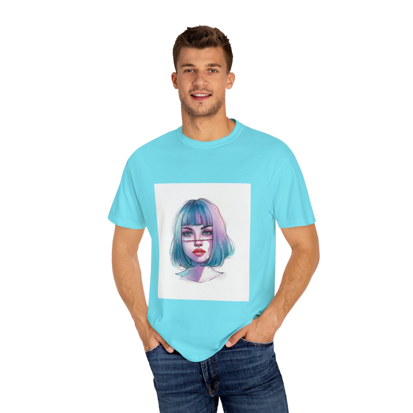Artistic Unisex T-shirt with Colorful Portrait Design, Casual Wear, Gift for Art Lovers, Birthday Present, Customizable Apparel, [...]