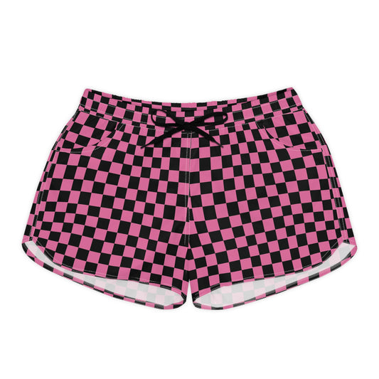 Women's Checkerboard Print Casual Shorts