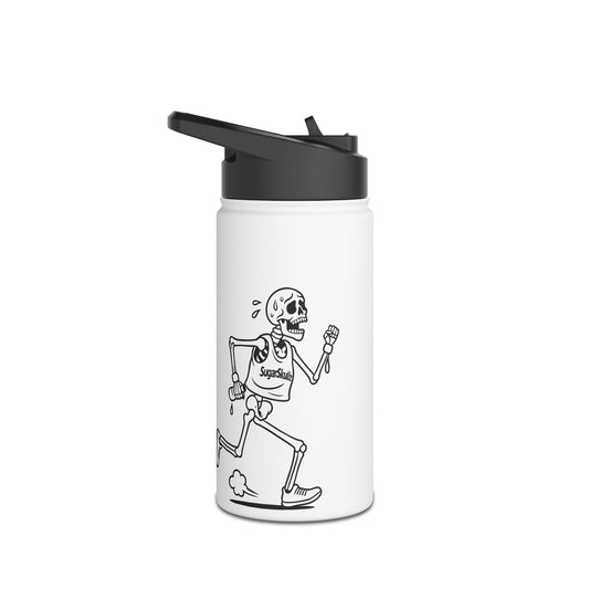 Funny Skeleton Running Stainless Steel Water Bottle - Hydration for Fitness Lovers