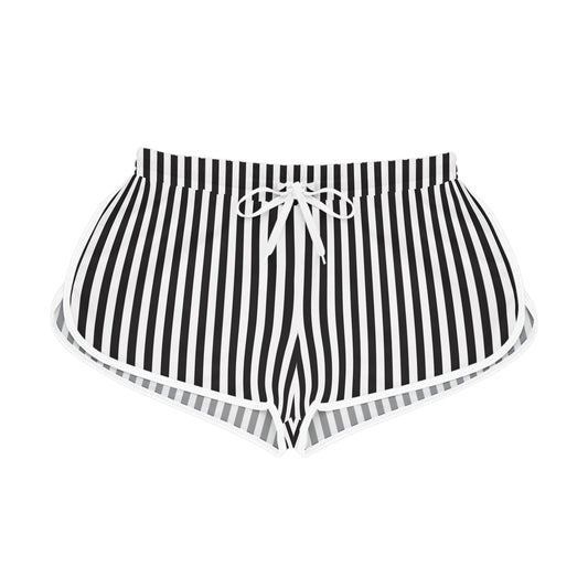 Chic Women's Relaxed Shorts, Comfortable Summer Lounge Wear, Casual Vacation Outfit, Beach Ready, Stylish Black and White Striped [...]