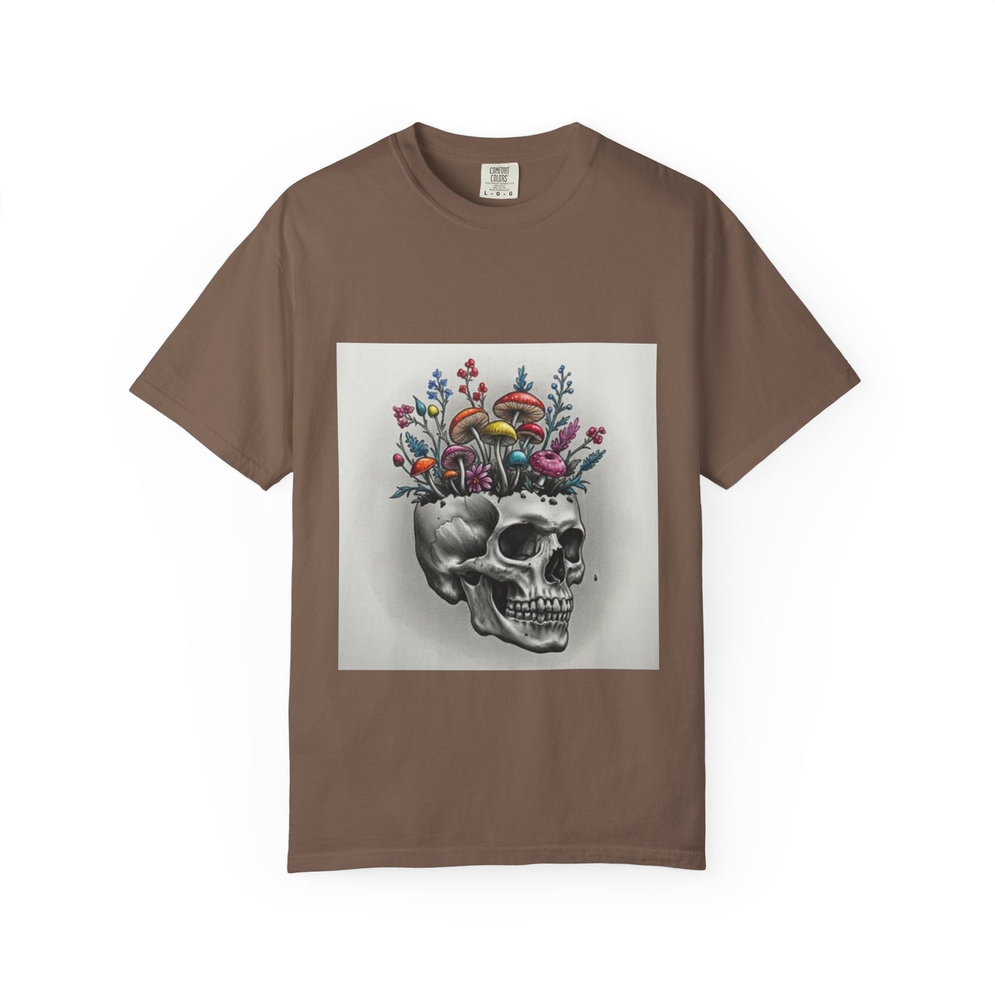 Floral Skull Graphic T-Shirt | Unisex Tee for Nature Lovers, Unique Gift, Casual Outing, Festival Wear, Eco-Friendly Fashion