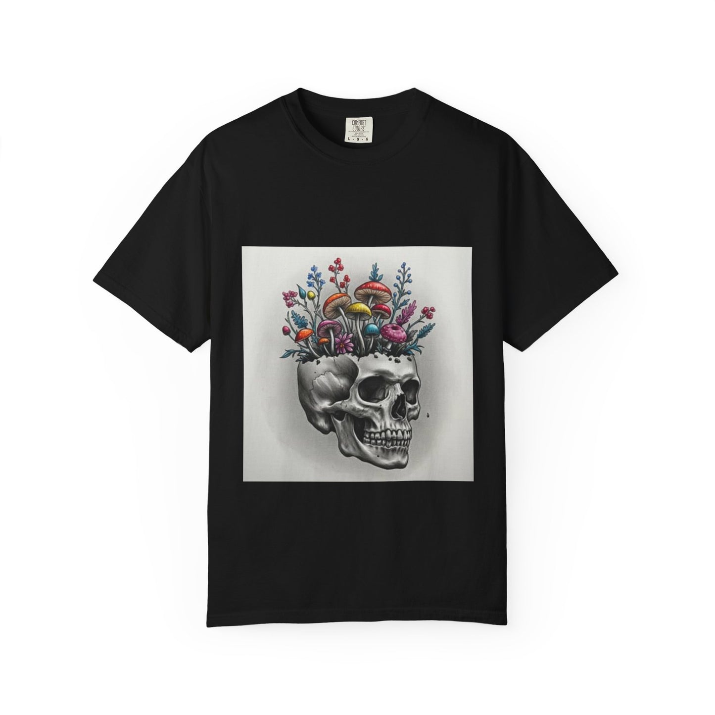 Floral Skull Graphic T-Shirt | Unisex Tee for Nature Lovers, Unique Gift, Casual Outing, Festival Wear, Eco-Friendly Fashion